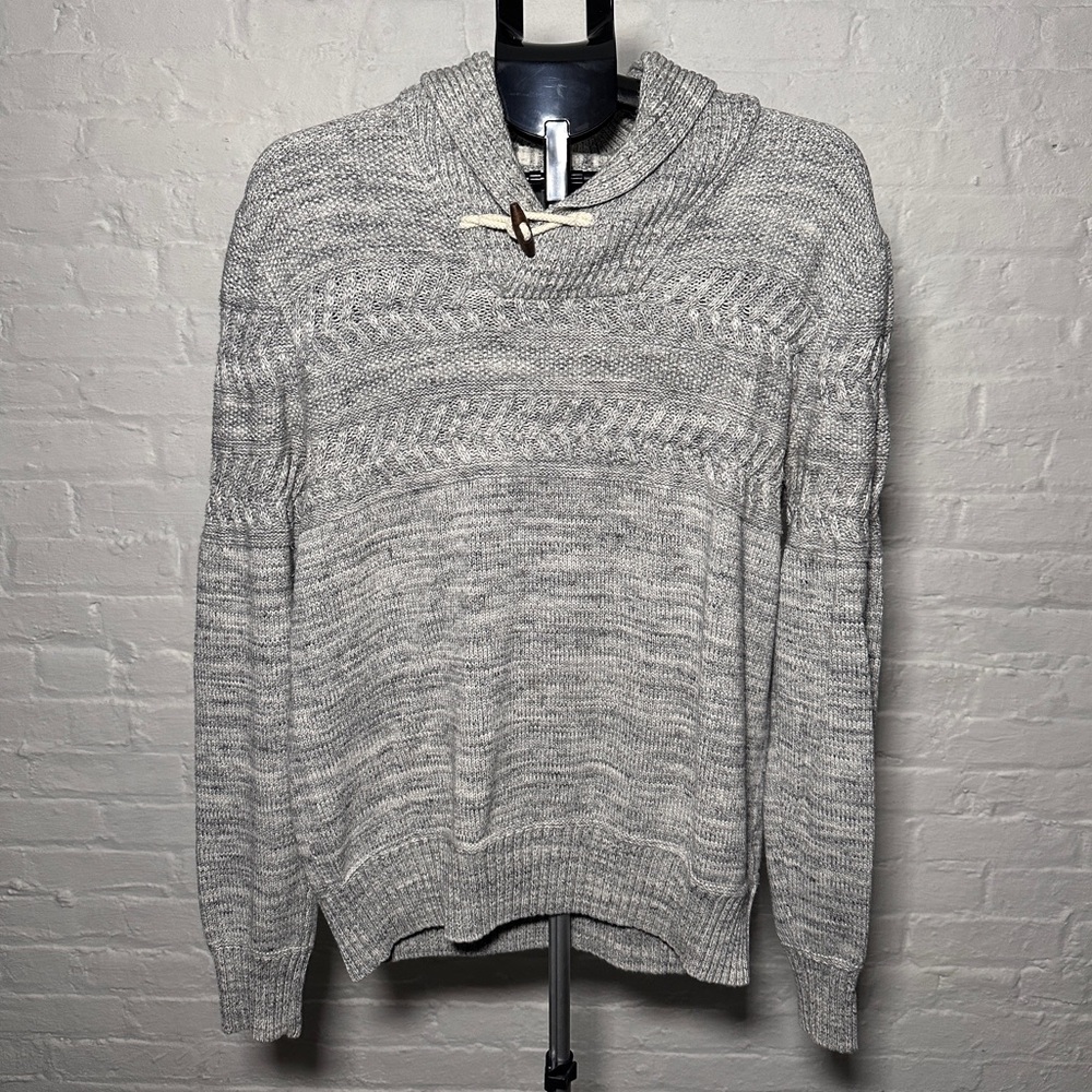 H&M shawl collar sweater gray cotton
